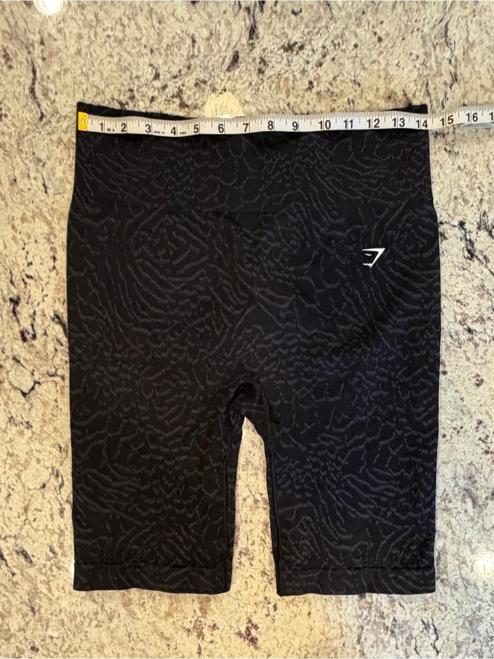 Gymshark Women’s S Black Biker Shorts • Textured • High Rise • Gymwear